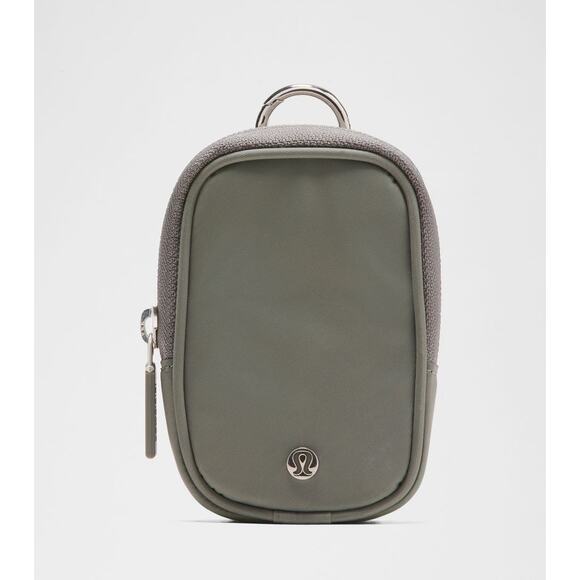 Lululemon Clippable Nano Pouch Gray Sage NWT keychain not included Sold Separate - Picture 2 of 8